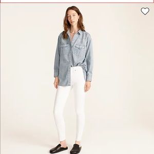 JCrew 9” High-Rise Toothpick Jeans in white (S27)